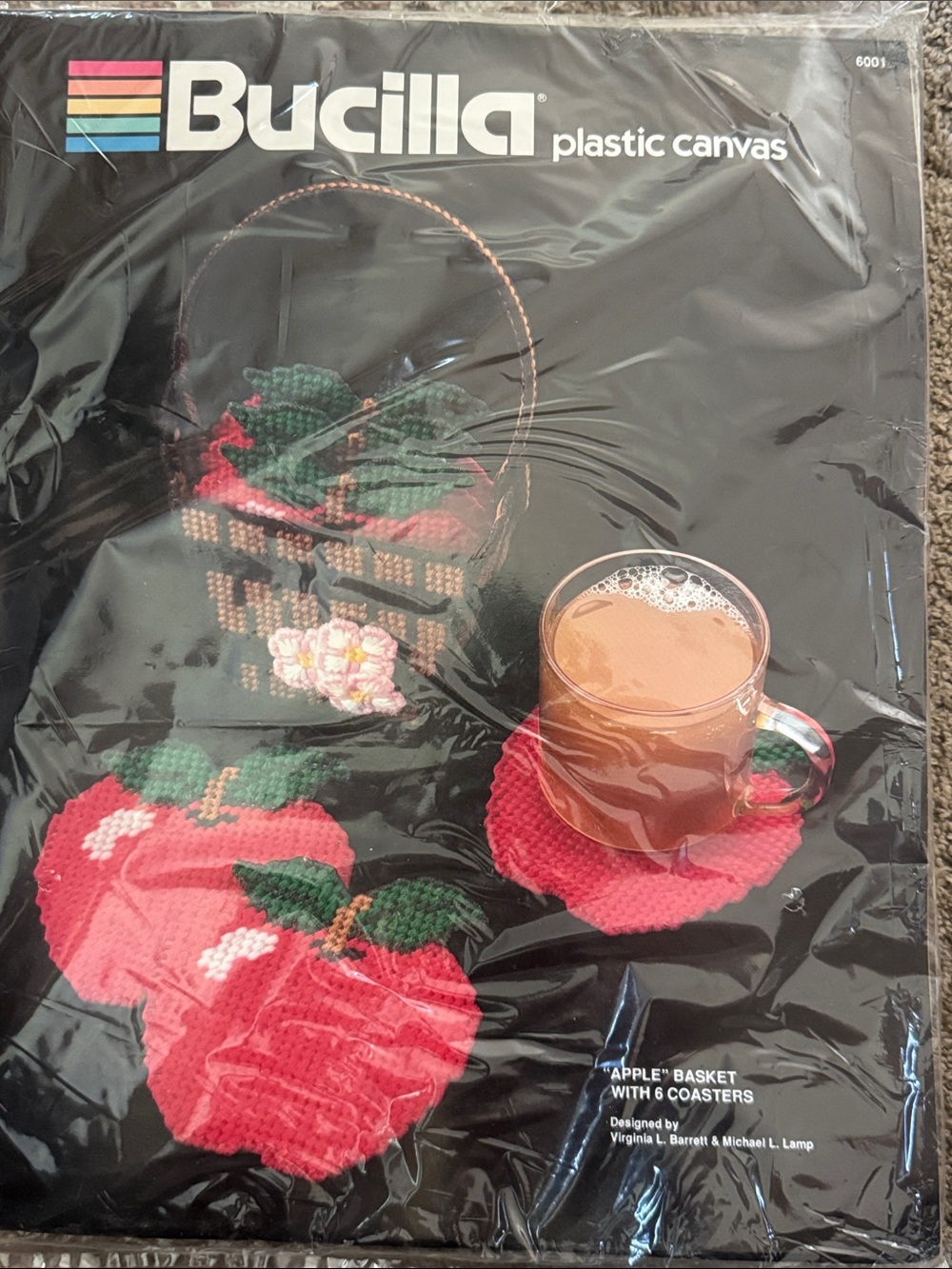 Bucilla Red Apple Plastic Canvas Set with Green Leaves